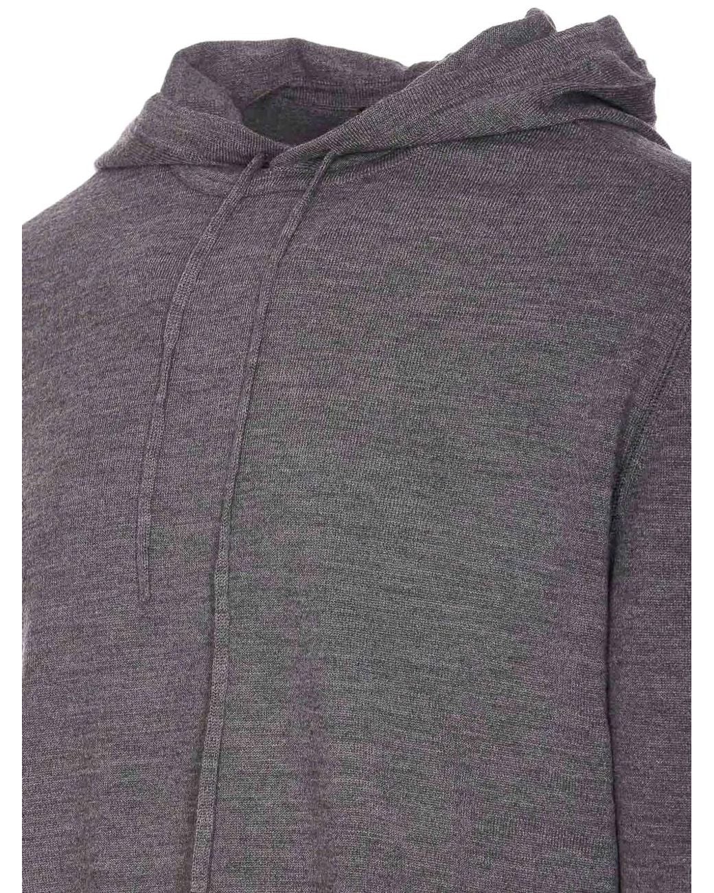 Hōsio Gray Hoodie En Maille À Lien De Resserrage for men