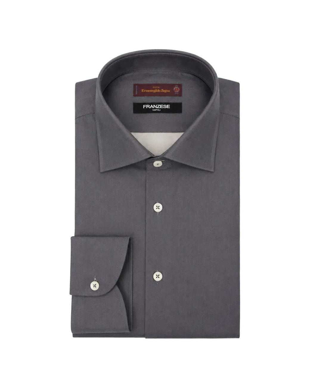 Franzese Collection Gray Chemise Rolls Royce En Coton À Manches Longues for men