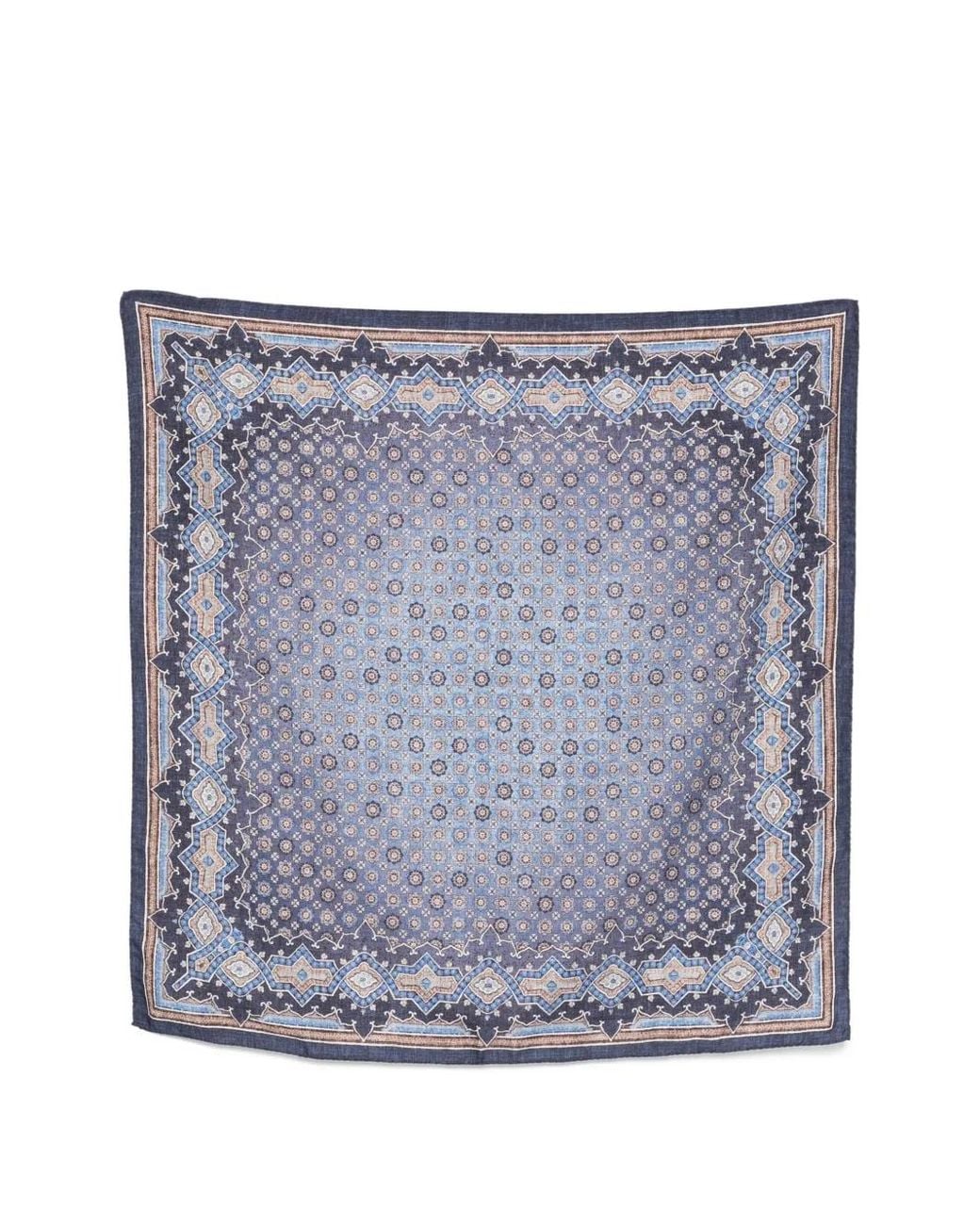 Dell'Oglio Blue Tokio Printed Scarf for men