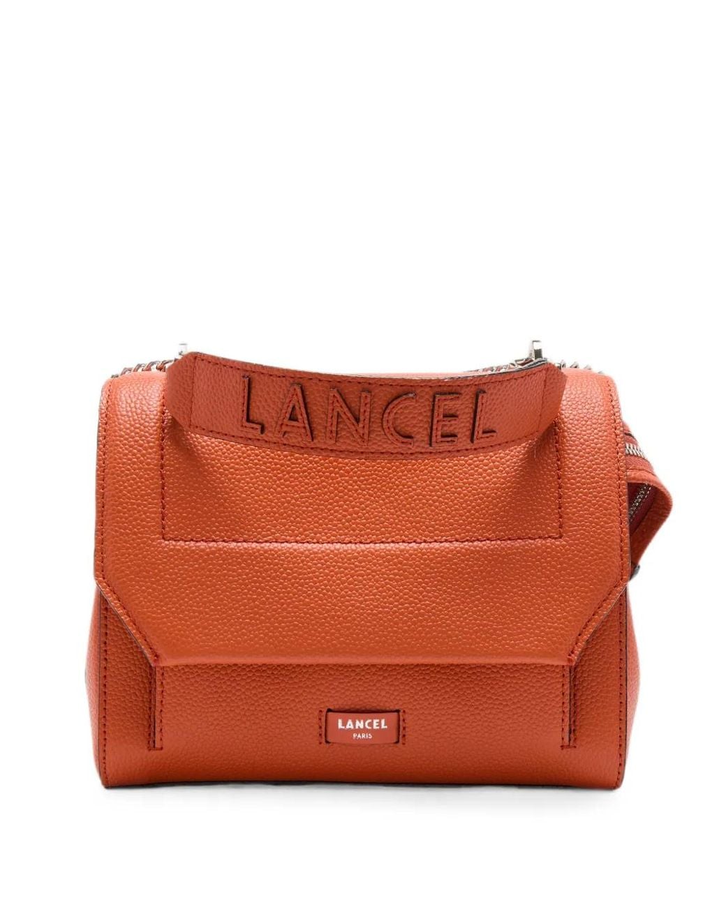 Lancel Orange Ninon Leather Shoulder Bag
