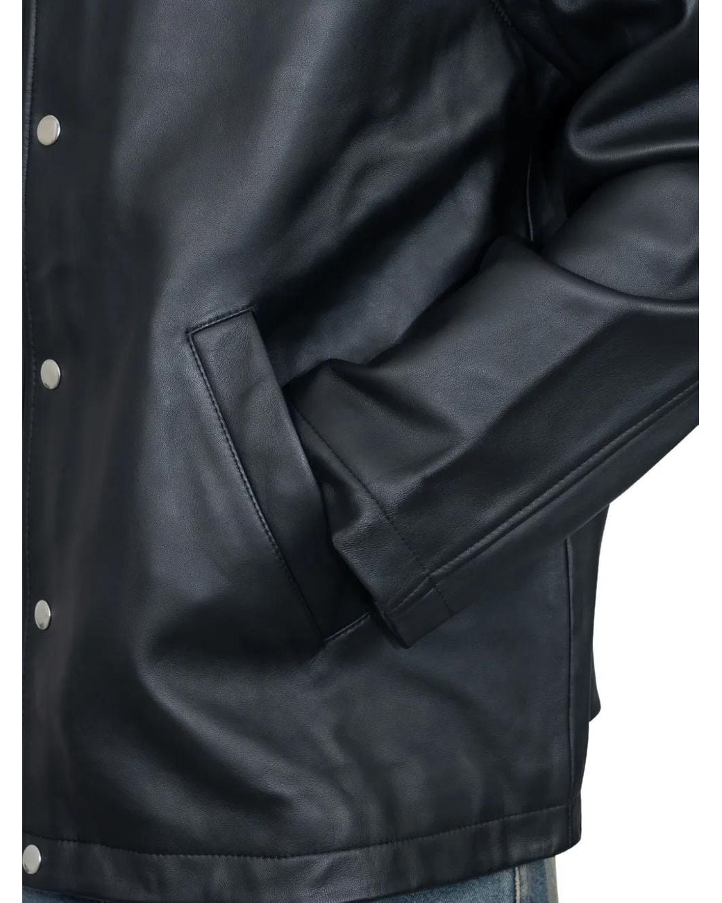 sunflower Gray Veste En Cuir À Boutons Pression for men