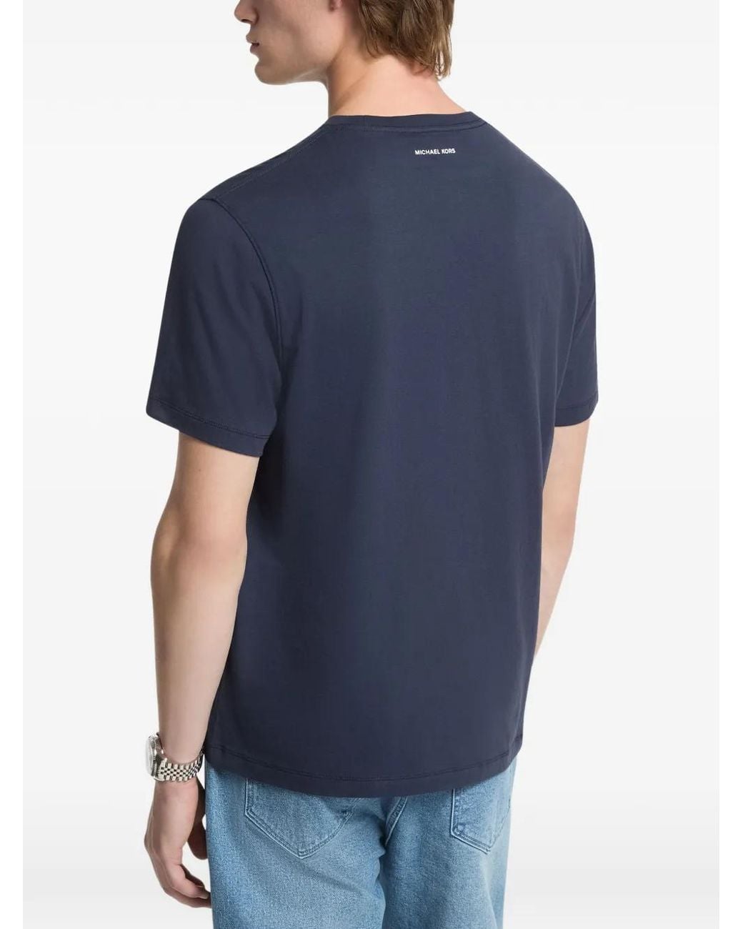 Michael Kors Blue Graphic Logo Cotton Jersey T-Shirt for men