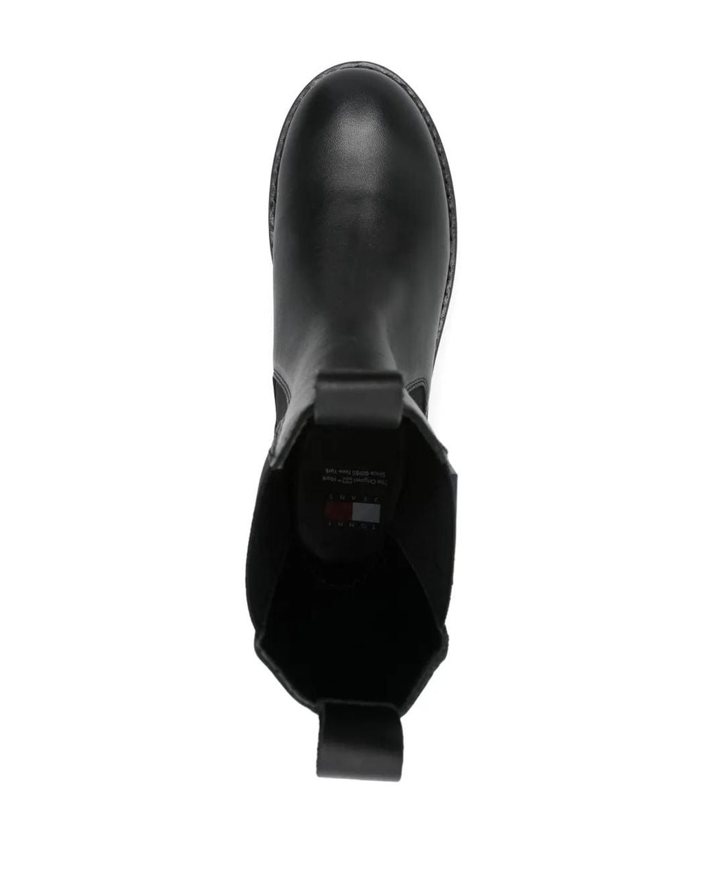 Tommy Hilfiger Black 45Mm Rubberised-Logo Chelsea Boots