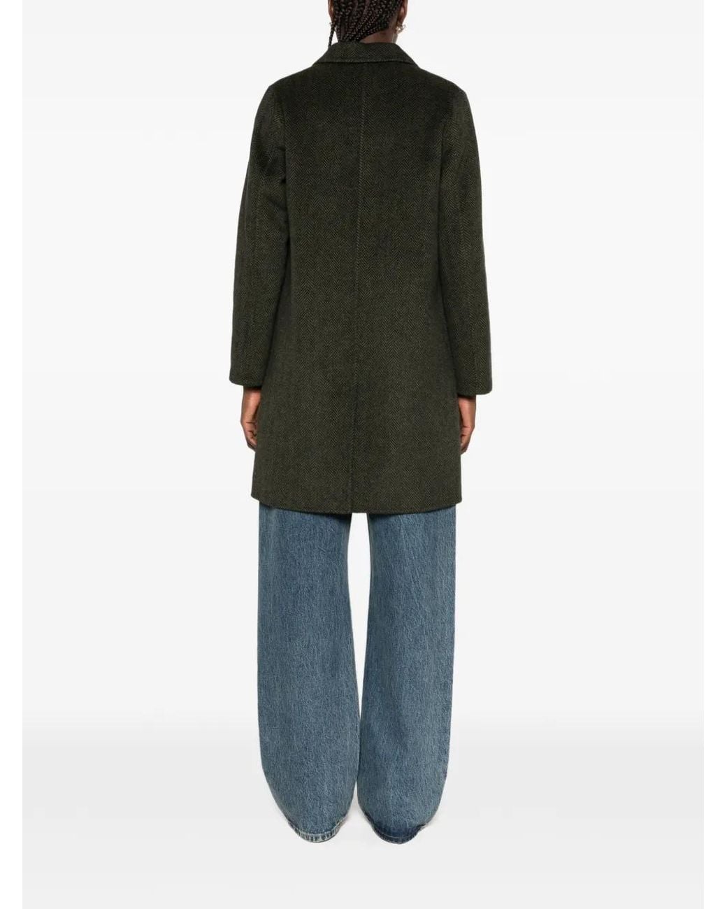 Yerse Green Veste À Chevrons Et Revers Crantés
