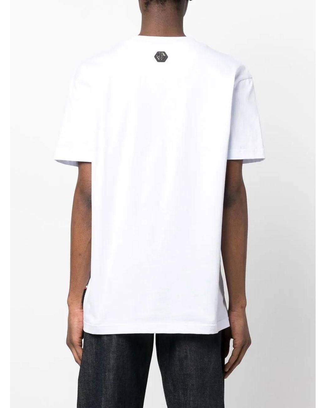 Philipp Plein White Logo-Print Cotton T-Shirt for men