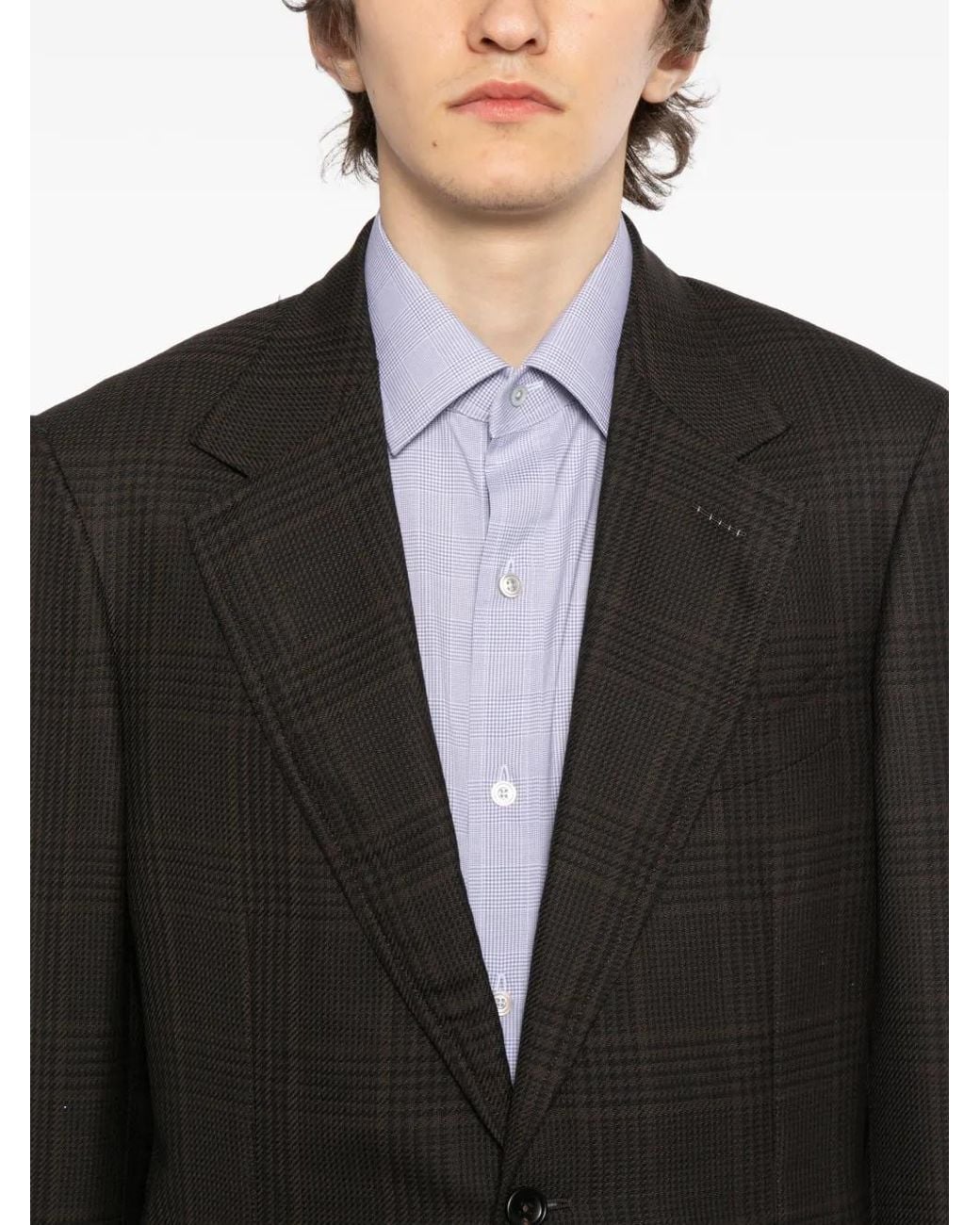 Tom Ford Black Plaid Blazer for men
