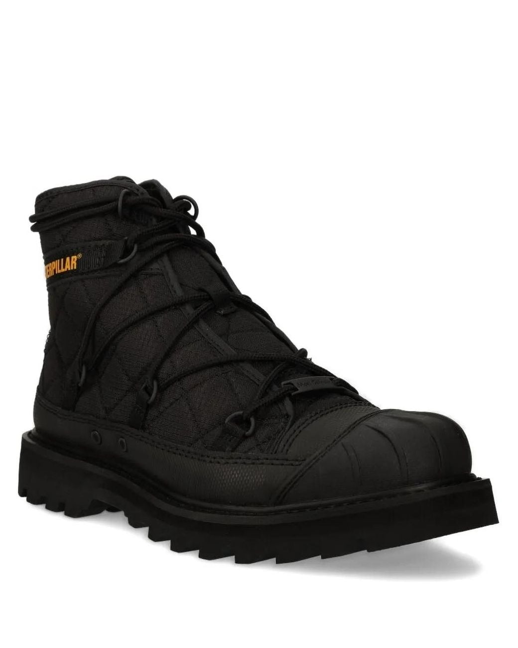 Caterpillar Black Quilted Lace-Up Boots