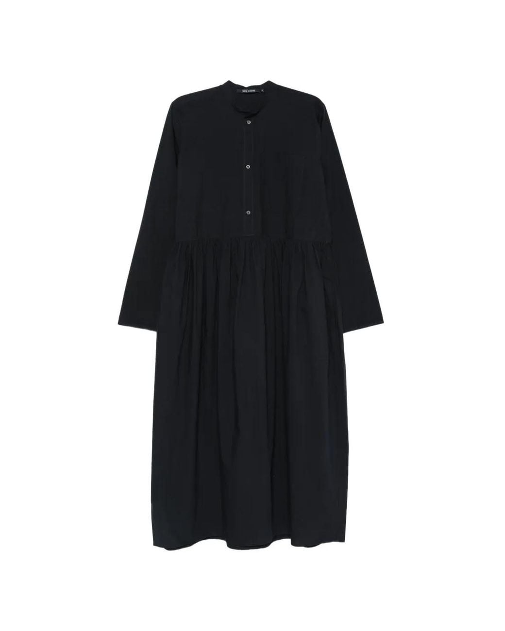 Sofie D'Hoore Black Darleen Gathered-Waist Chest-Pocket Midi Dress