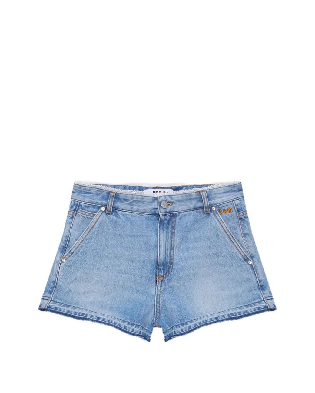Pantalones Cortos Deshilachados MSGM de color Blue