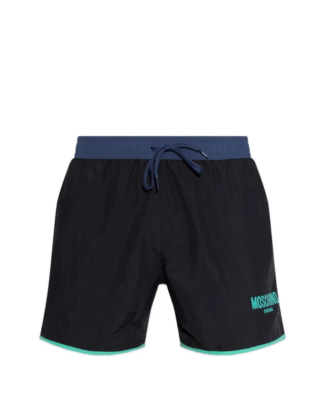 Moschino Blue Relaxed Contrast Trim Swim Shorts for men