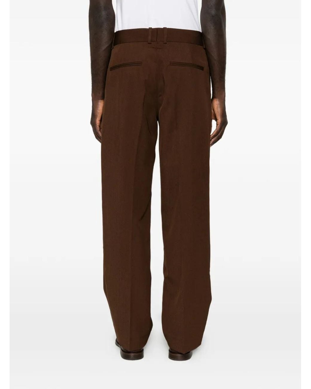 Drole de Monsieur Brown Pleated Trousers for men
