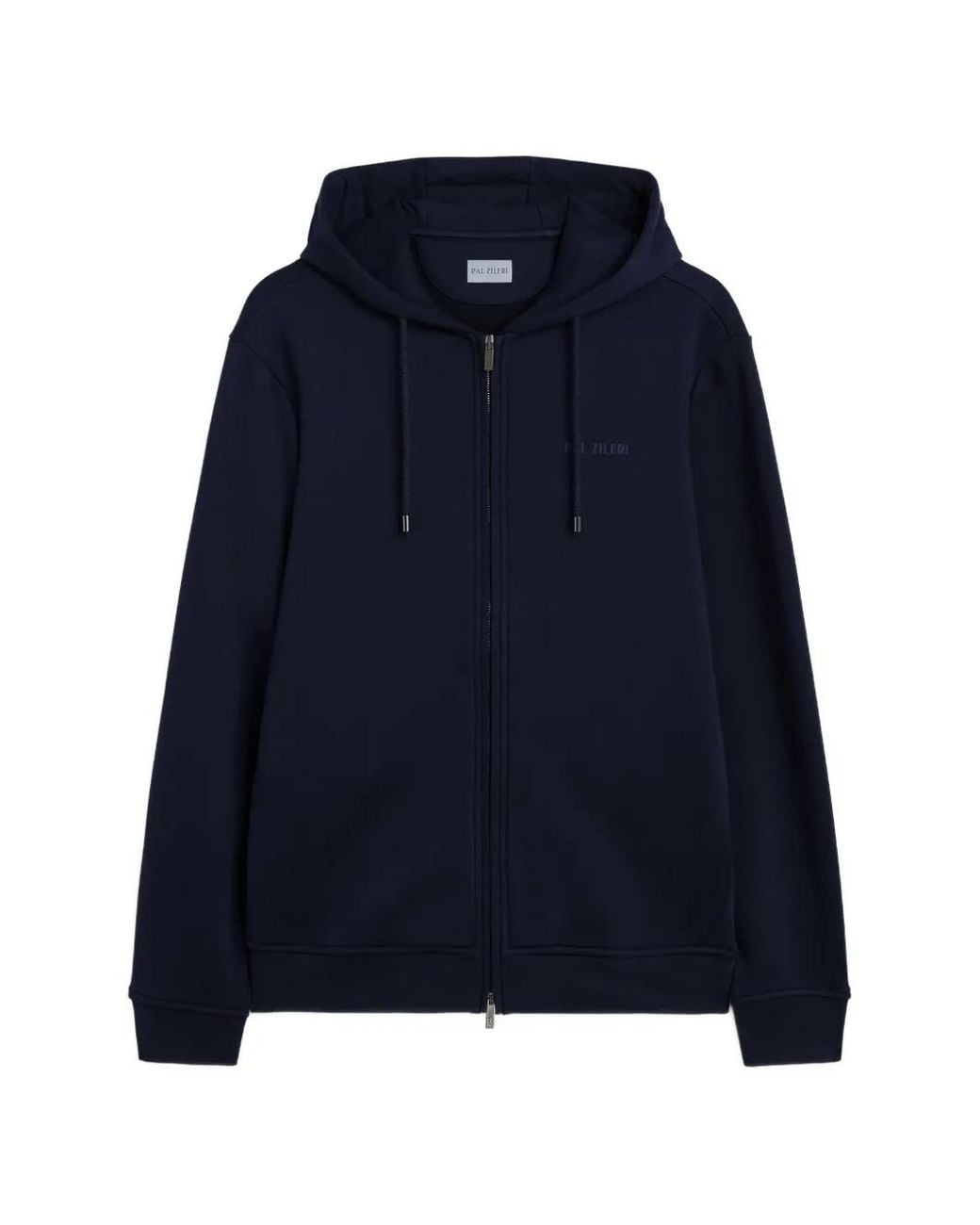 Pal Zileri Blue Hooded Zip Sweater for men