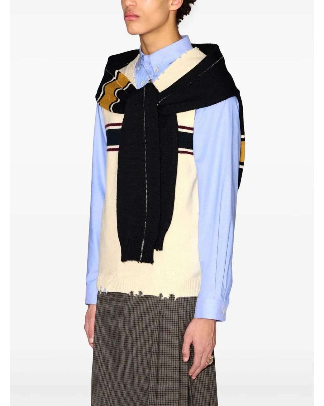 Ambush Black Knitted Jumper-Style Shawl for men