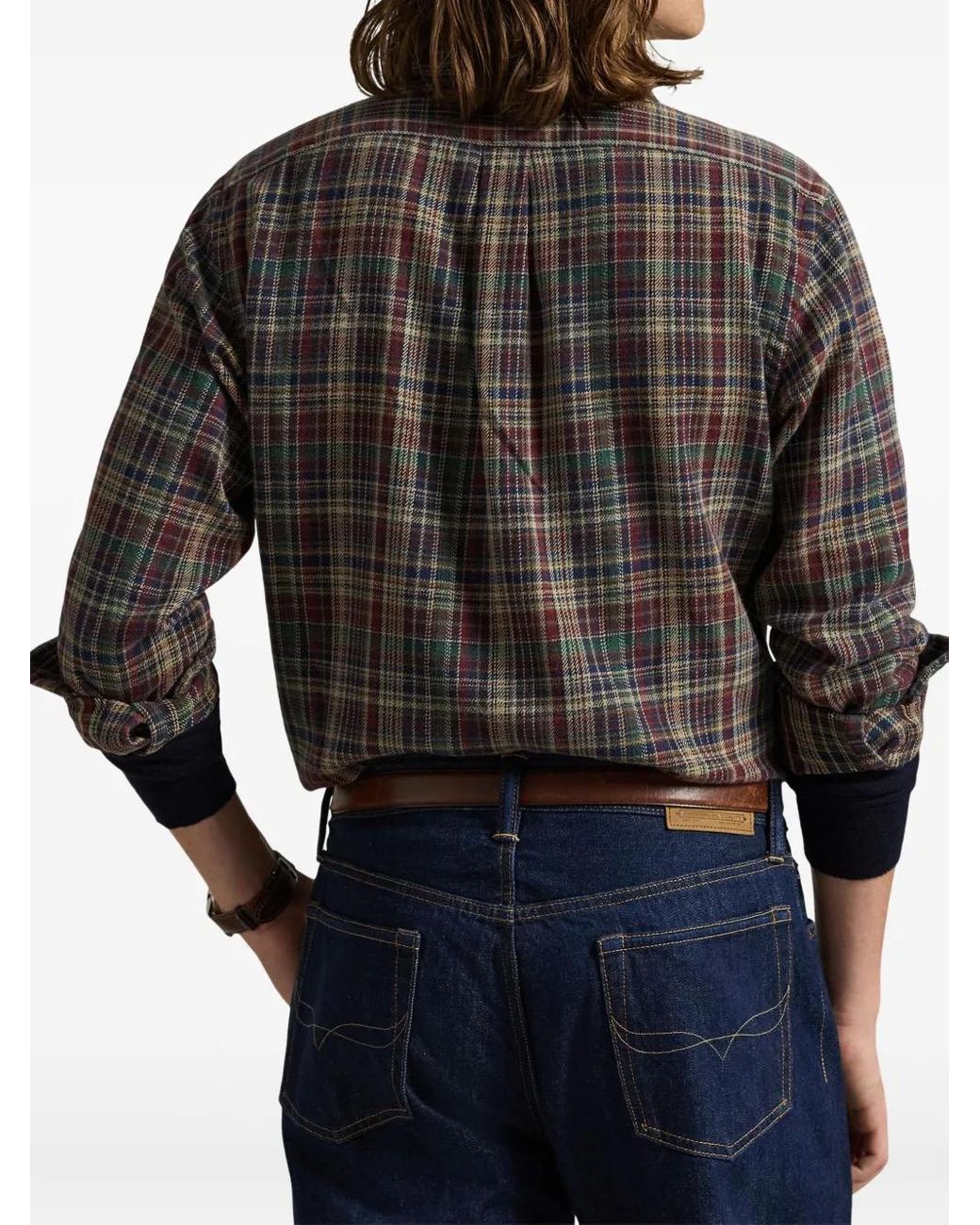Polo Ralph Lauren Gray Flannel Plaid-Pattern Shirt for men