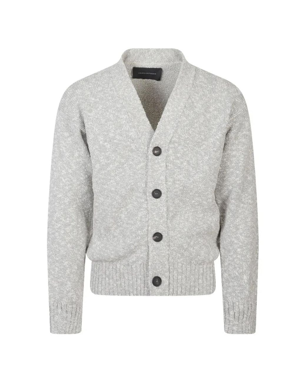Tagliatore Gray V-Neck Cardigan for men