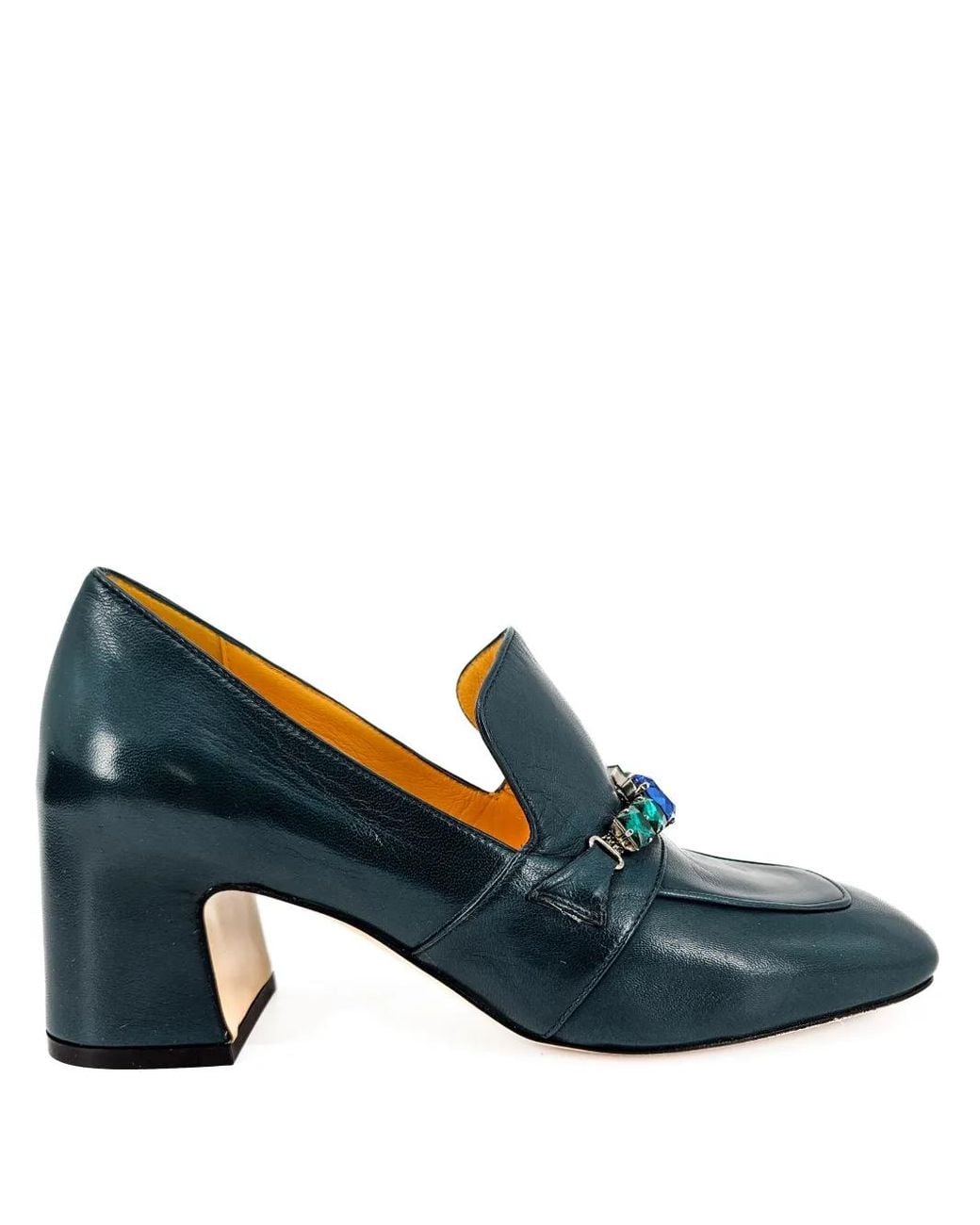 Madison Maison Blue 55Mm Jeweled Leather Pumps