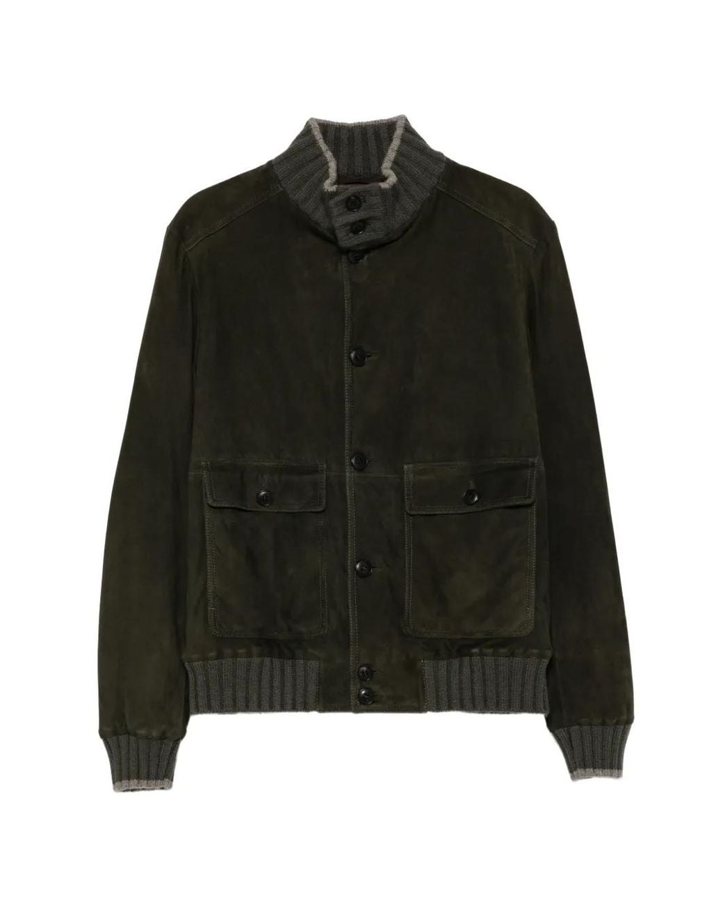 Fedeli Black Button-Up Jacket for men