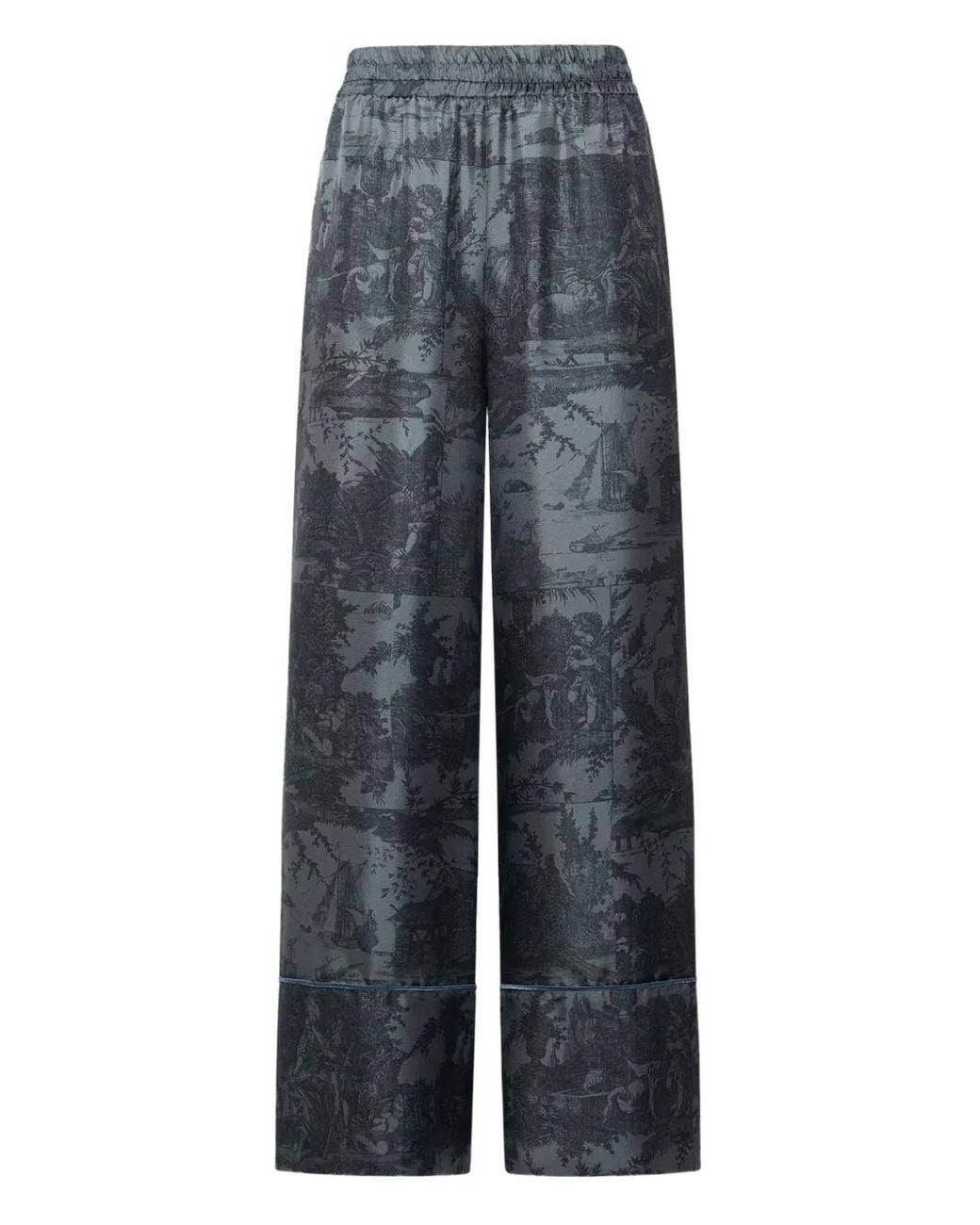 Pierre Louis Mascia Blue Scenic-Print Trousers