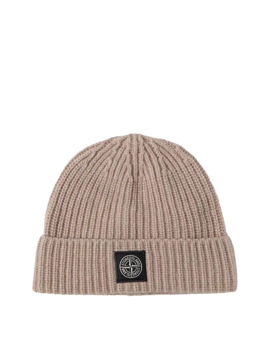 Stone Island Brown N100012 Light Rws Geelong Wool Beanie for men