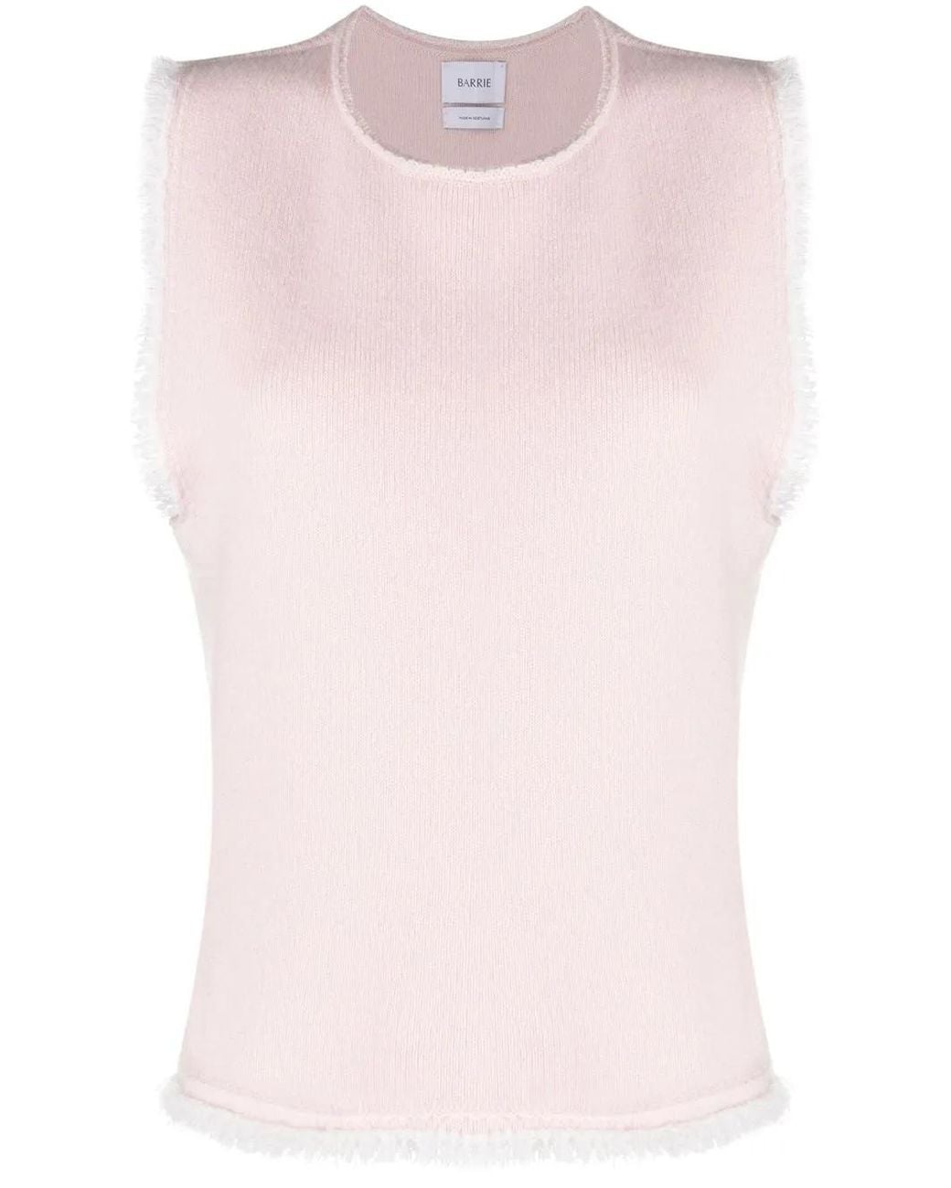 Barrie Pink Fringe-Trim Top