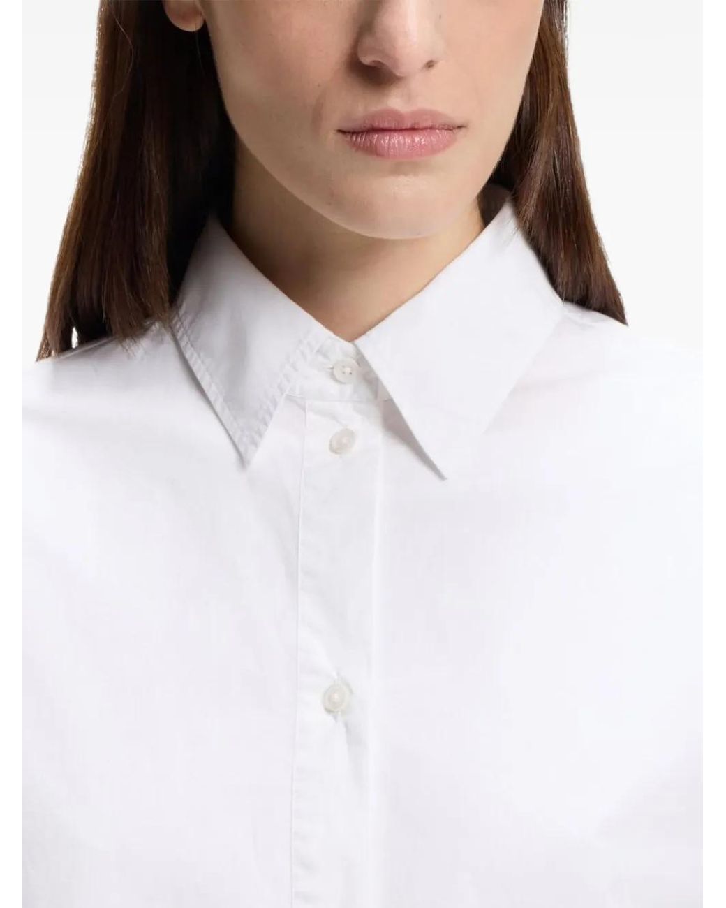 Boss White Oversized-Fit Cotton Shirt