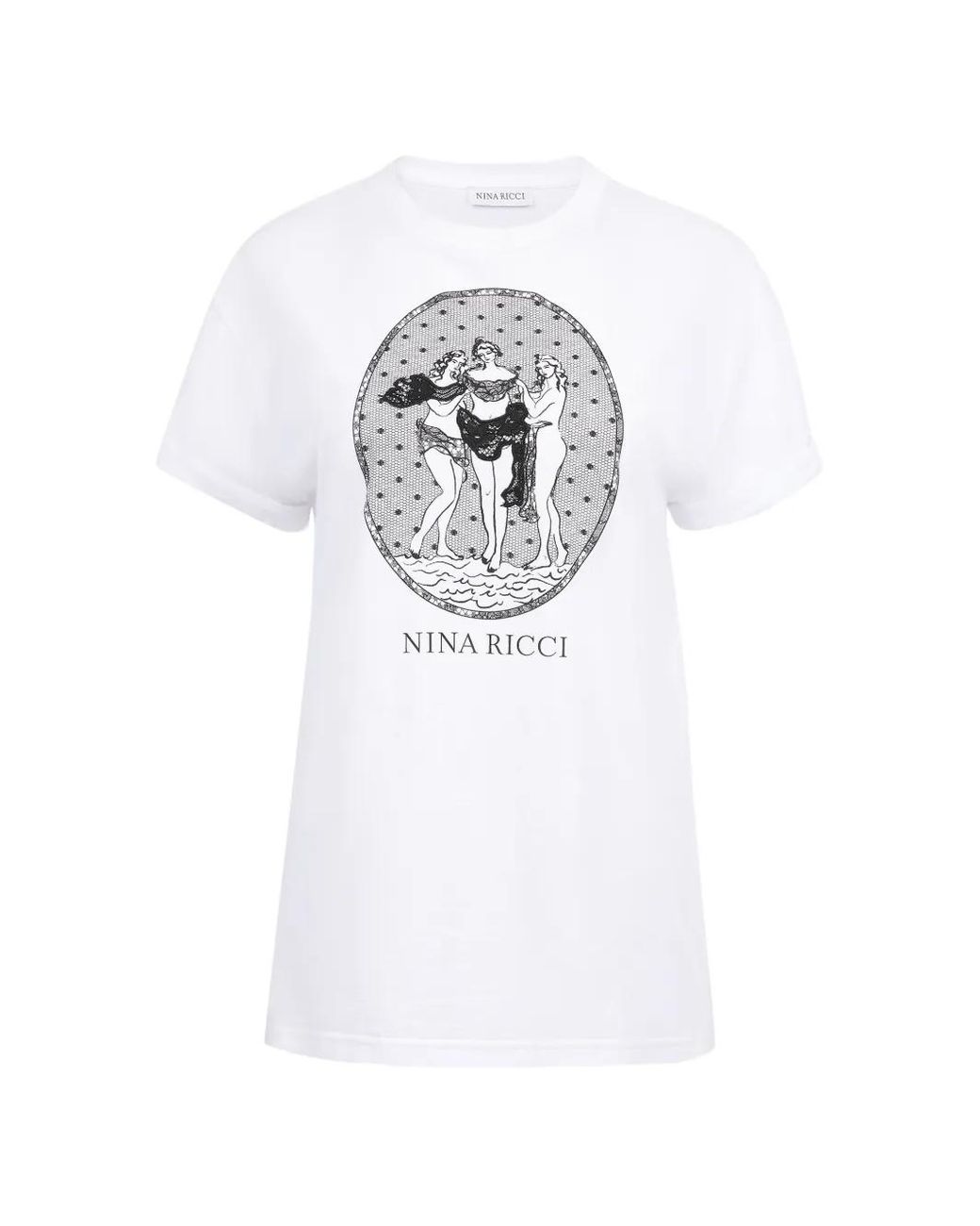 Nina Ricci White Three Graces Graphic-Print T-Shirt