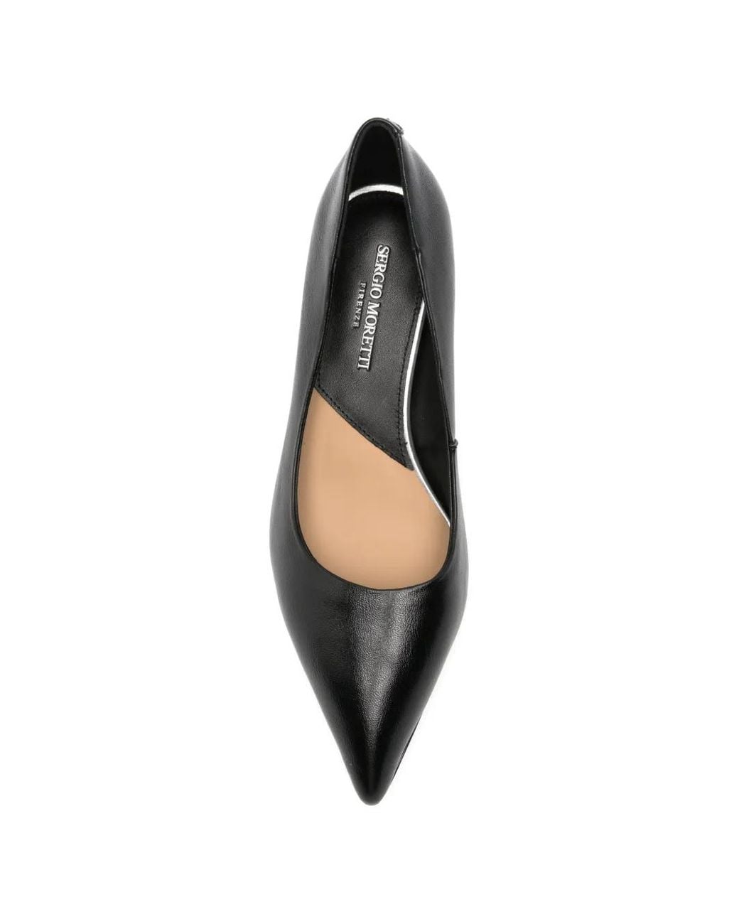 SERGIO MORETTI FIRENZE Black Pointed-Toe Hourglass-Heel Pumps