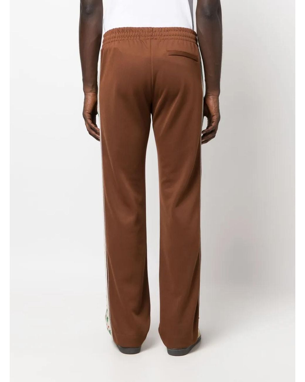 Casablanca Brown Logo-Patch Straight Track Pants for men