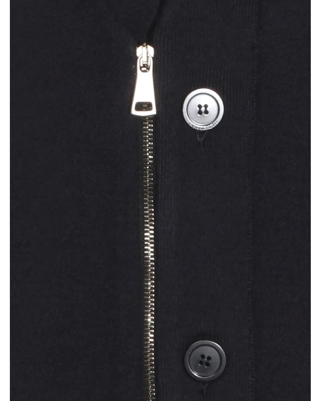 Fabiana Filippi Black Zip-Up Buttoned Cardigan