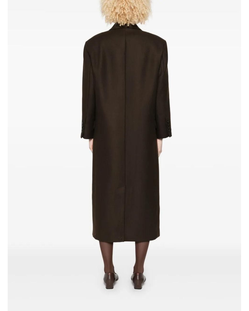 Sandro Black Buttoned Double-Breasted Coat