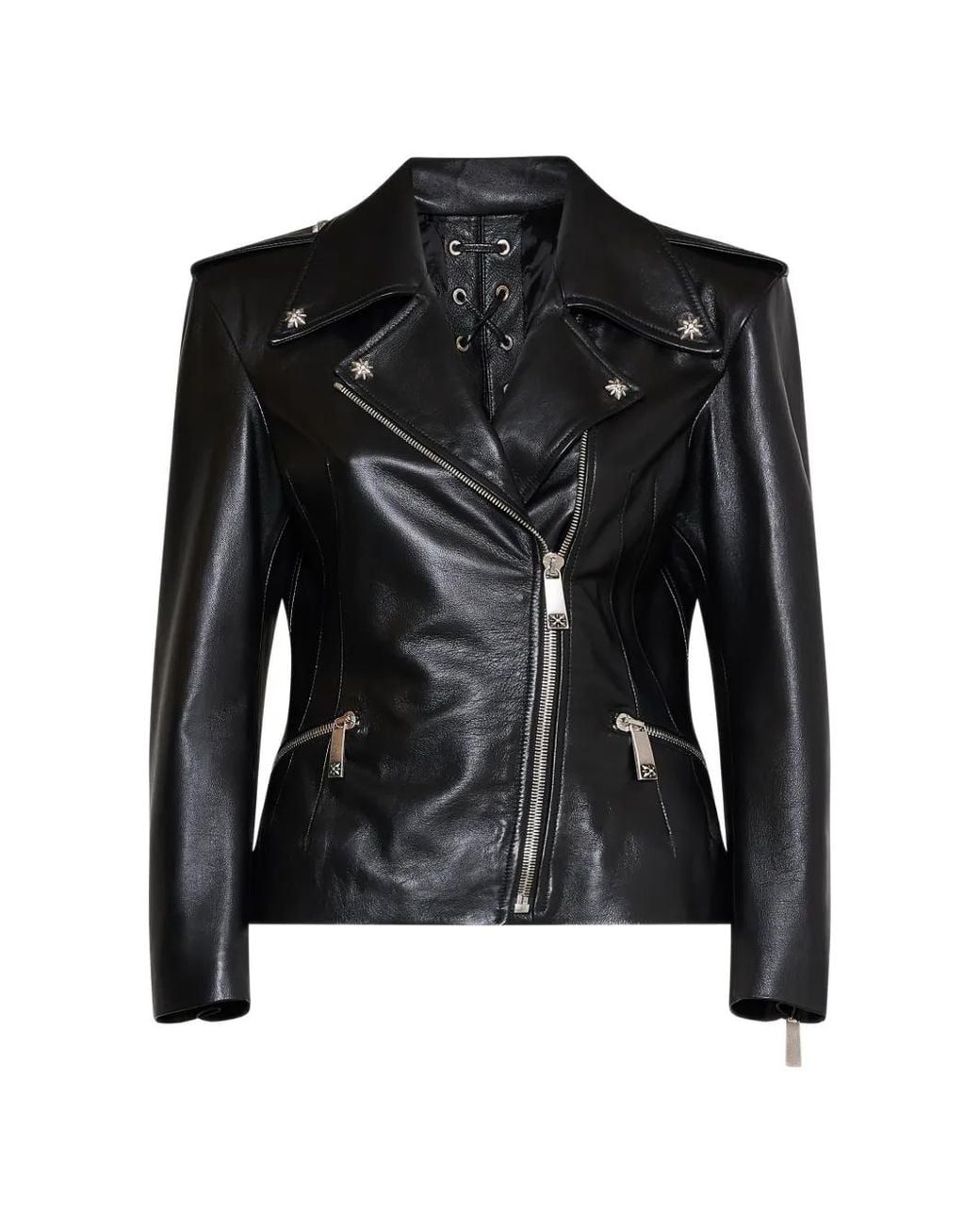 John Richmond Black Lace-Up Biker Jacket