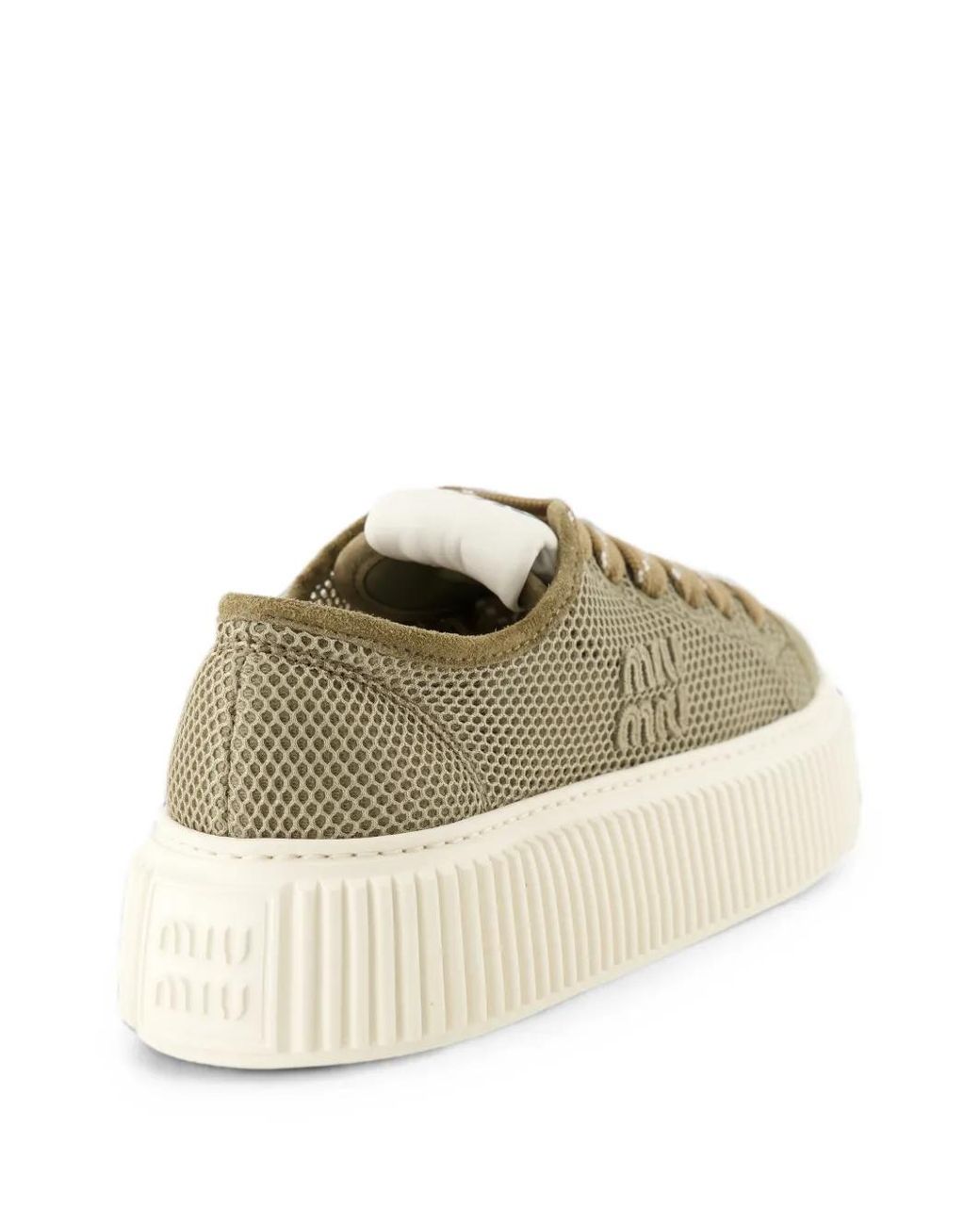 Miu Miu Brown Mesh Platform Sneakers