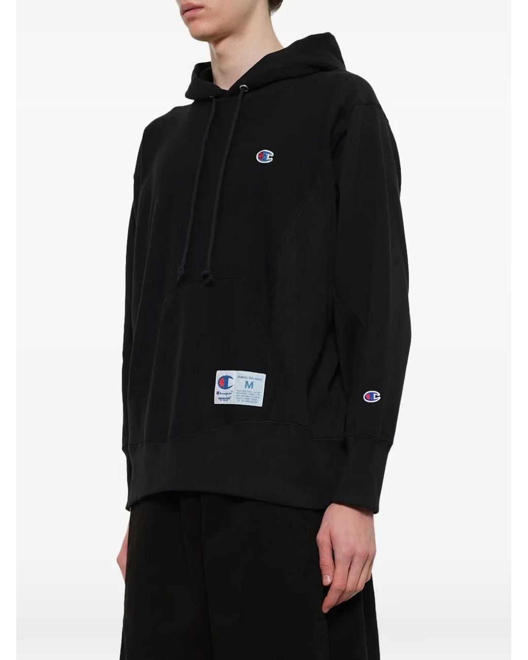 Undercover Black X Uc Logo-Patch Drawstring Hoodie for men