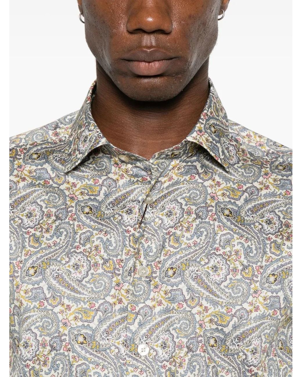 Etro White Paisley-Print Shirt for men