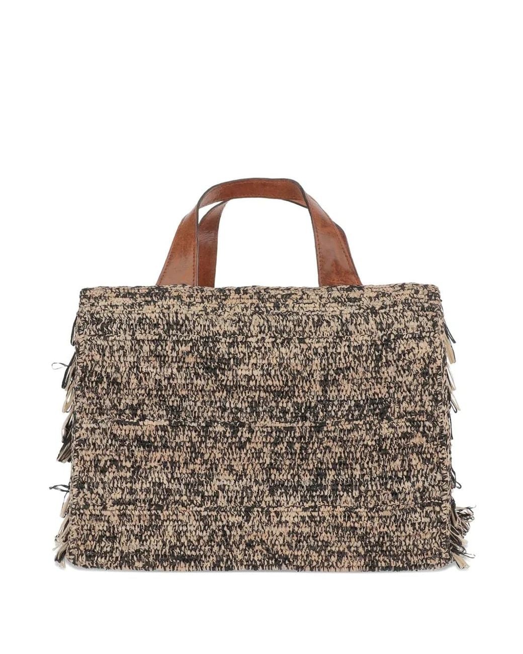 IBELIV Brown Onja Fringe-Trimmed Tote Bag