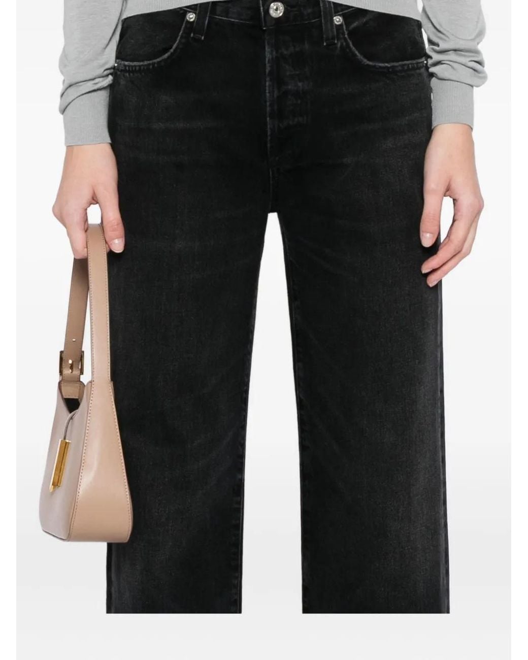 Citizens of Humanity Black Annina High-Raise Wide Leg Jeans