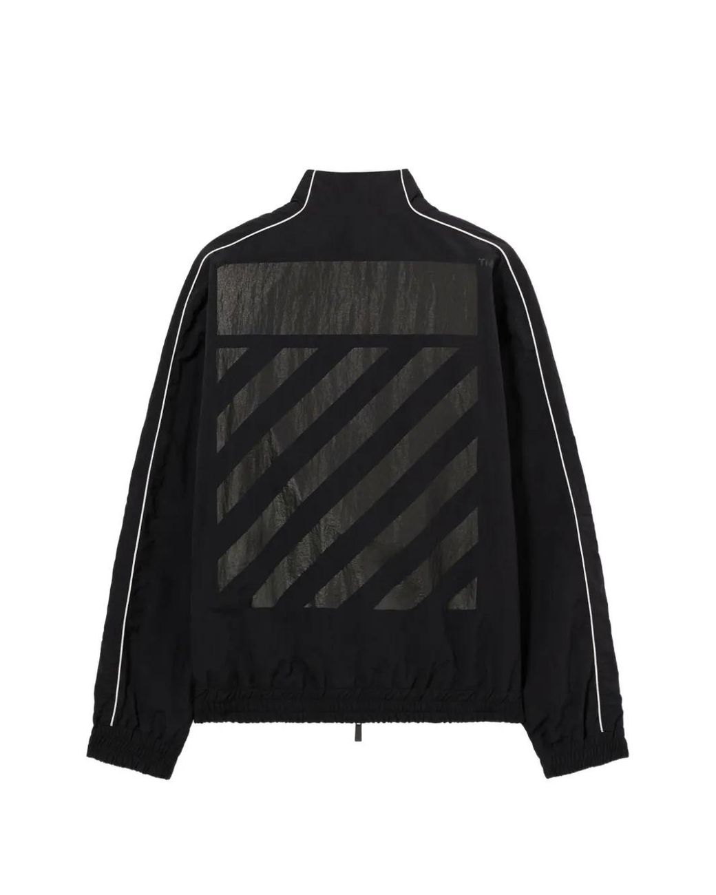 LAB C.O. OFF WHITE Black Diagonal Bomber Jacket for men