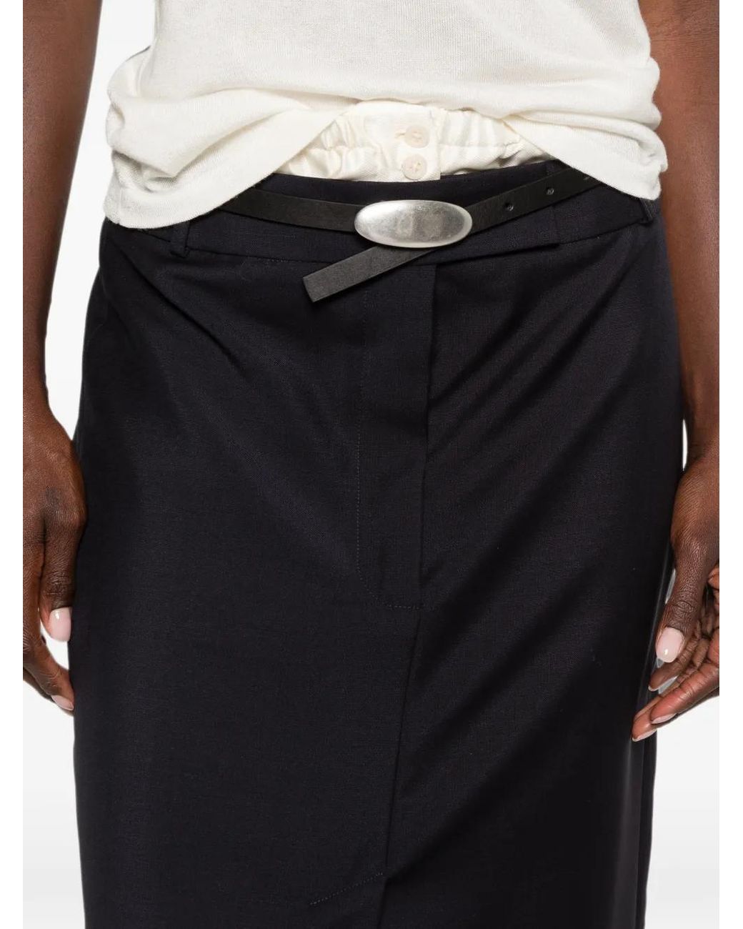 Rohe Black Boxer Layered Mid Skirt