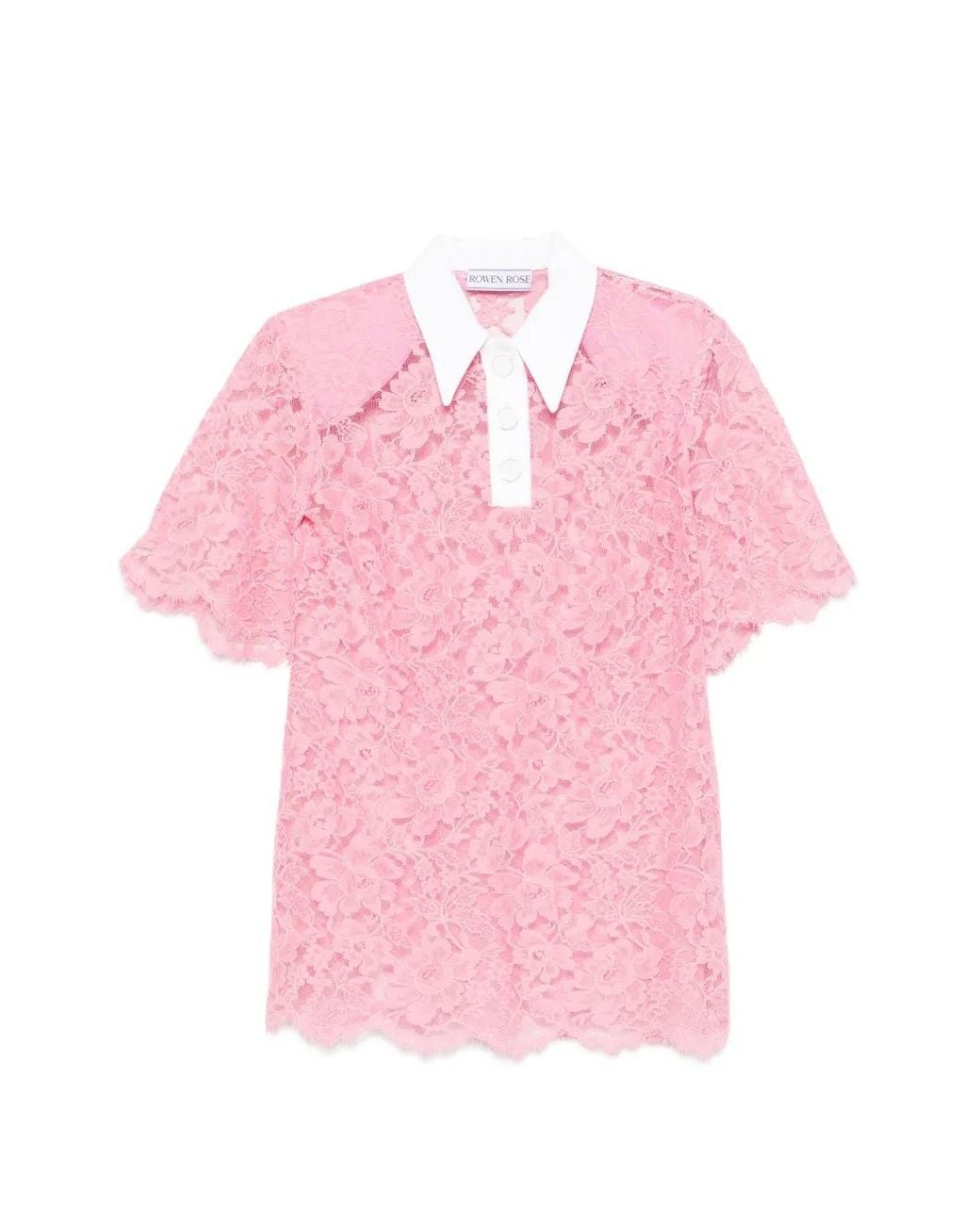 ROWEN ROSE Kanten Polotop in het Pink