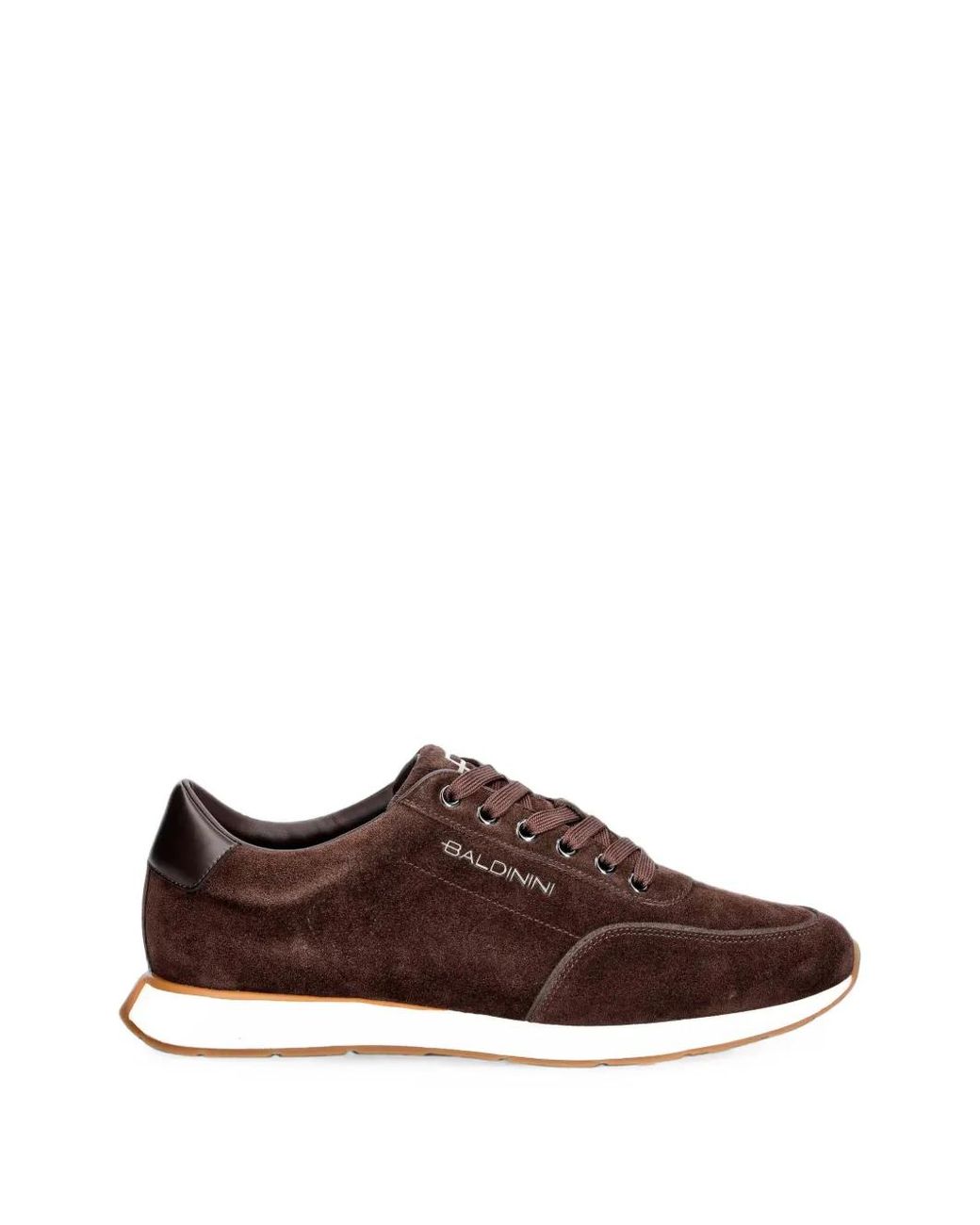 Baldinini Brown Suede Logo-Plaque Sneakers for men