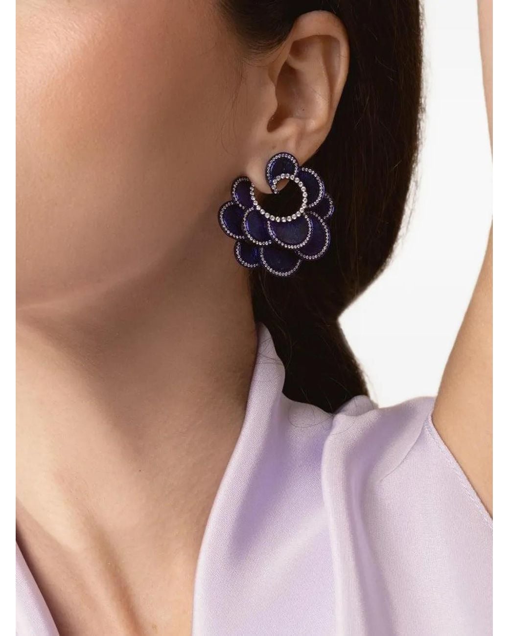SABOO FINE JEWELS Blue Diamond Scalloped Earrings
