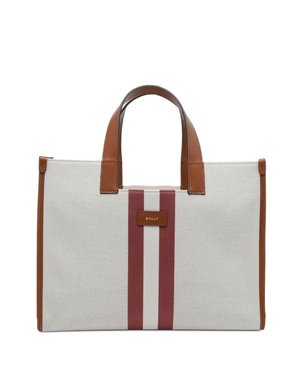 Bally Brown Easy Striped Tote Bag