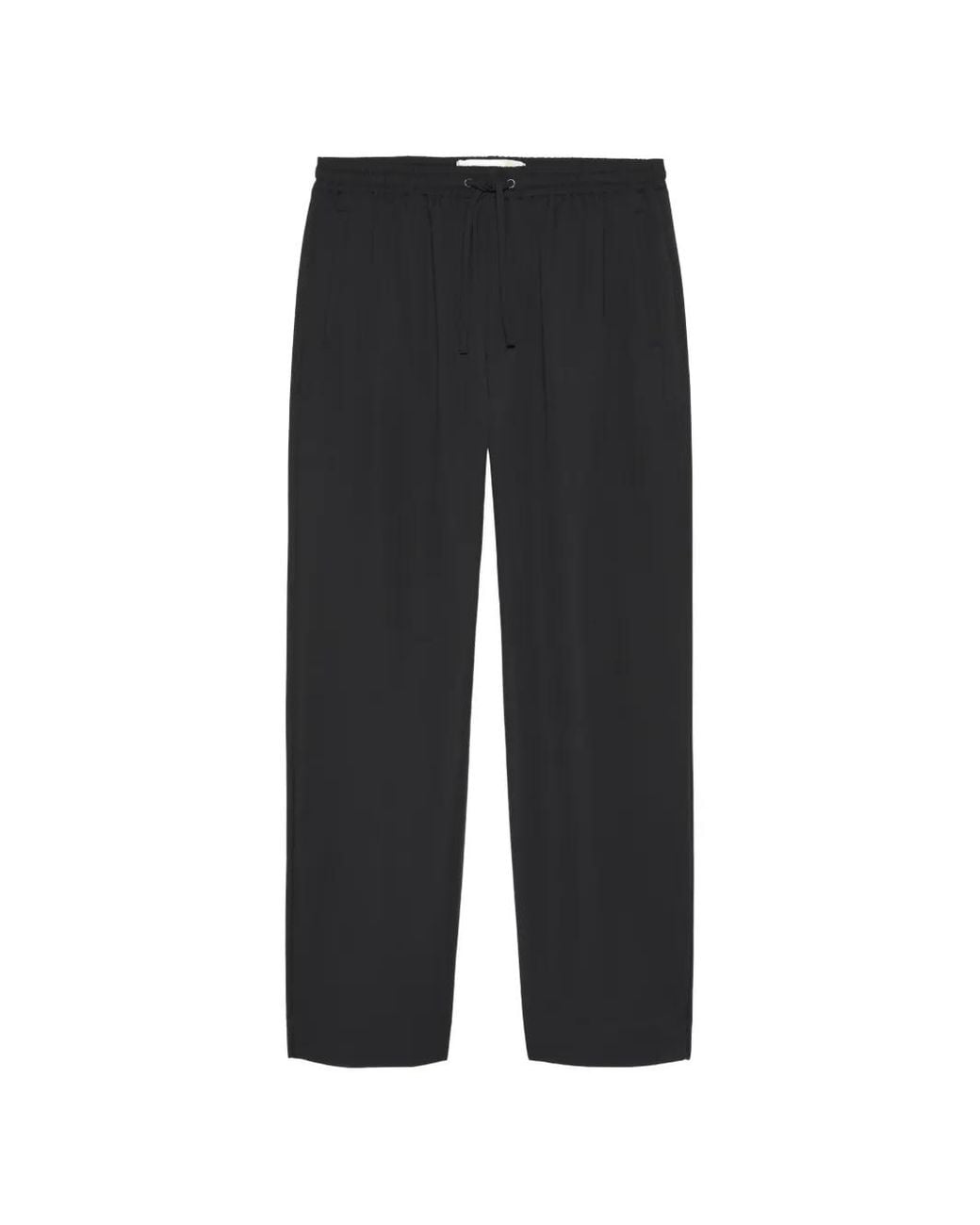 New Amsterdam Black Drawstring Straight-Leg Trousers for men
