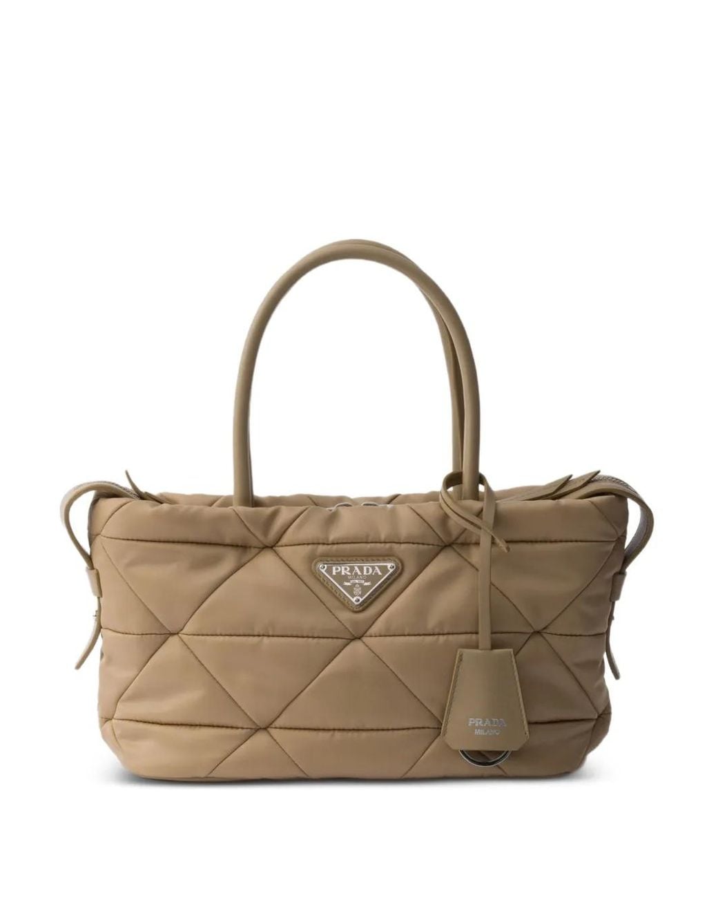 Prada Brown Padded Re-Nylon Medium Tote Bag