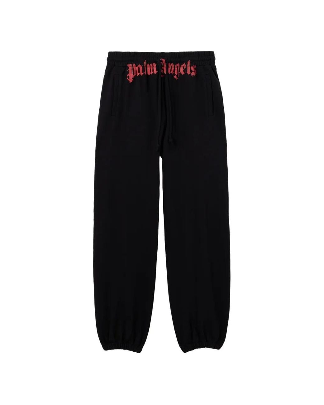 Palm Angels Black Waist Logo Track Pants for men