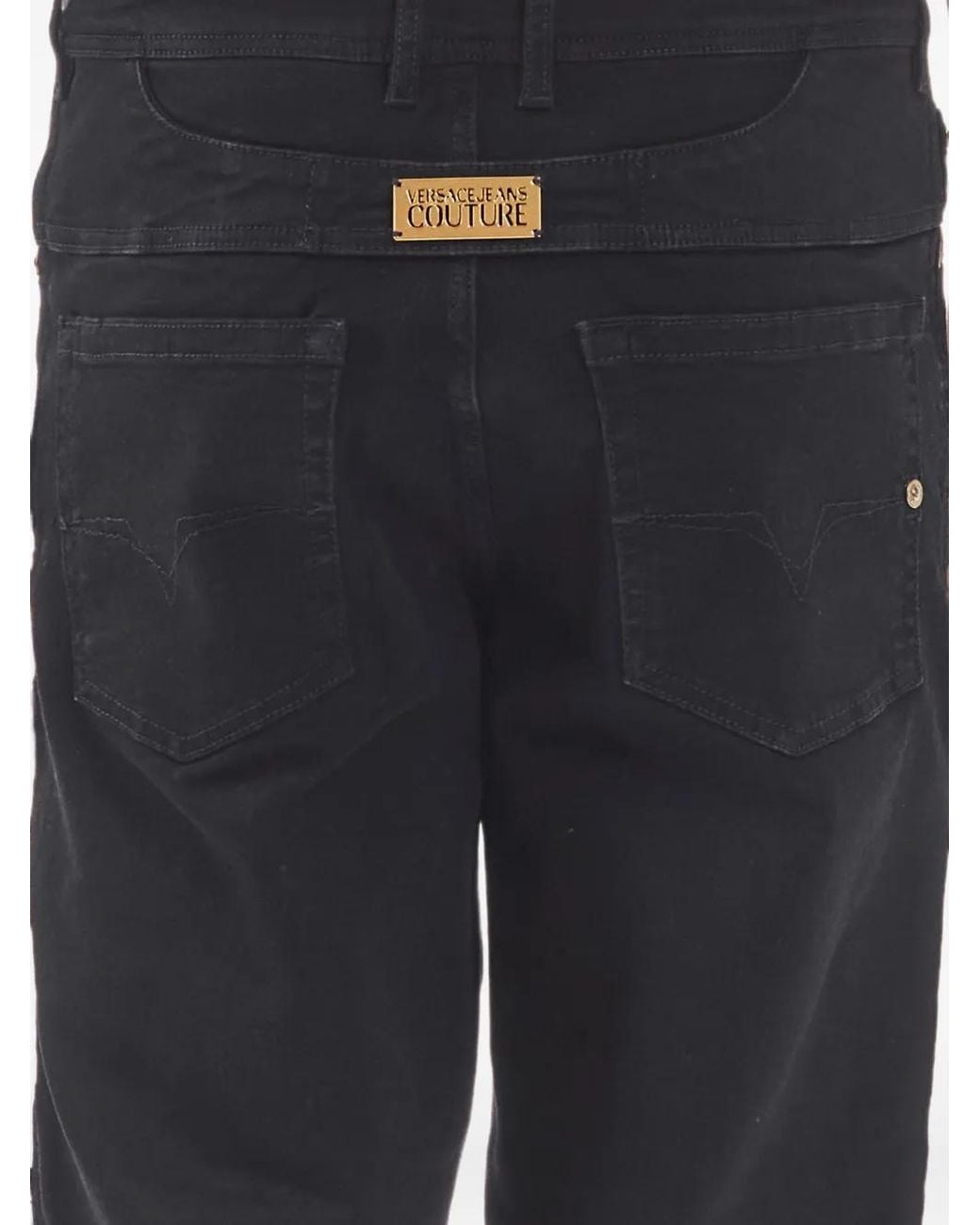 Versace Jeans Couture Black Logo-Plaque Regular-Fit Jeans for men