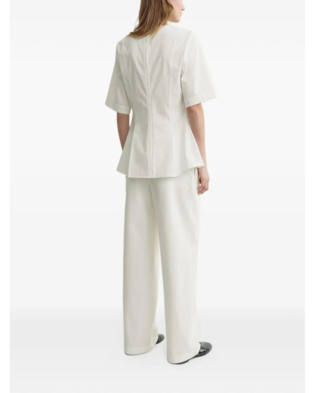 Totême White Tailored Cotton Top