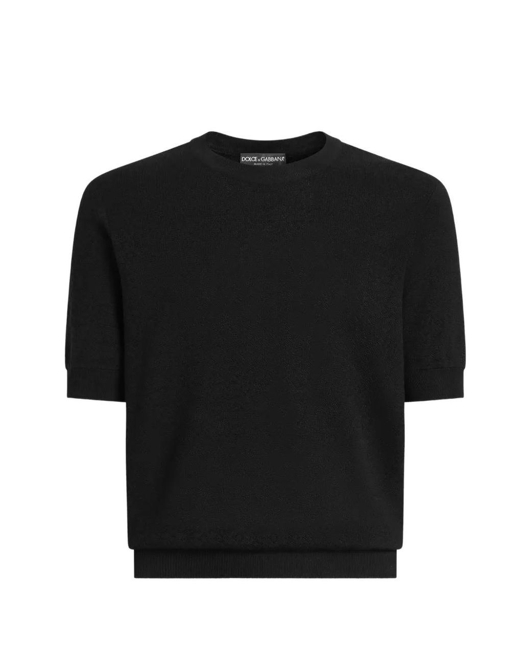 Dolce & Gabbana Black Pull En Soie À Point Micro for men