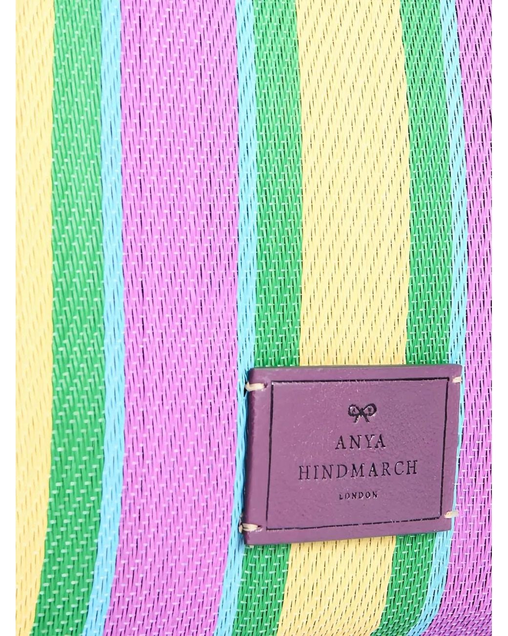 Anya Hindmarch Blue E/W Striped Tote Bag