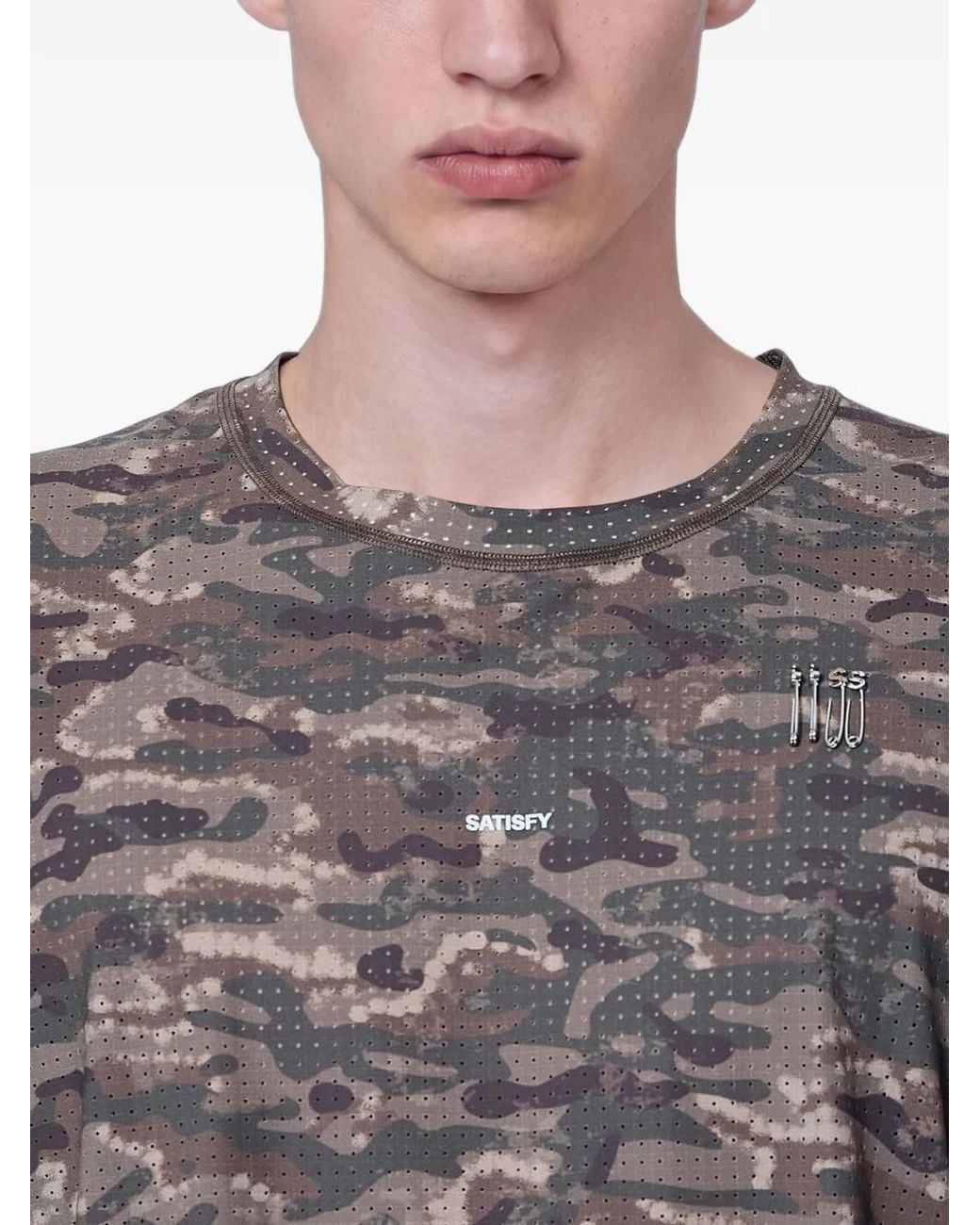 Satisfy Gray Camo-Patterned Space-O T-Shirt for men